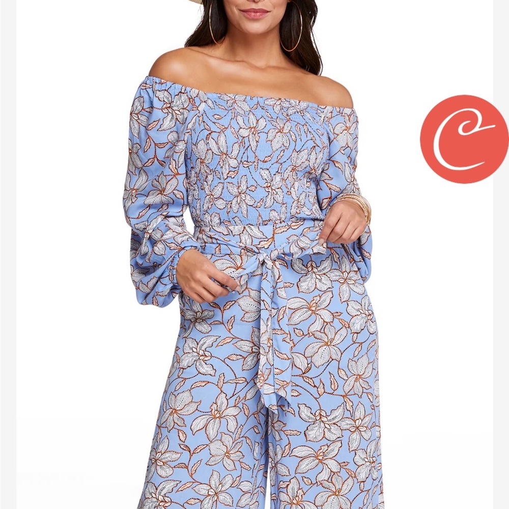 Jessica Simpson Daniella Amazon Blue top and pant. Top is small and bottoms XS - Picture 2 of 2